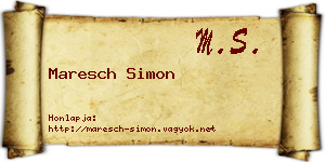 Maresch Simon névjegykártya